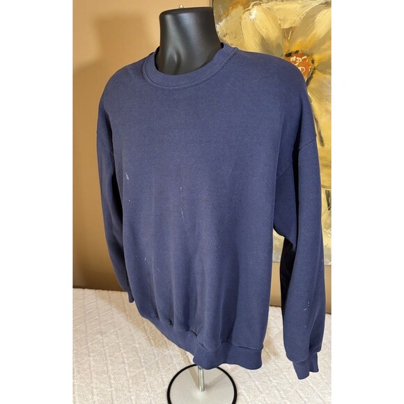 Vintage Jerzees USA Made Solid Blue Sweatshirt Men’s Size XL See Details - Picture 4 of 15